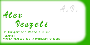 alex veszeli business card